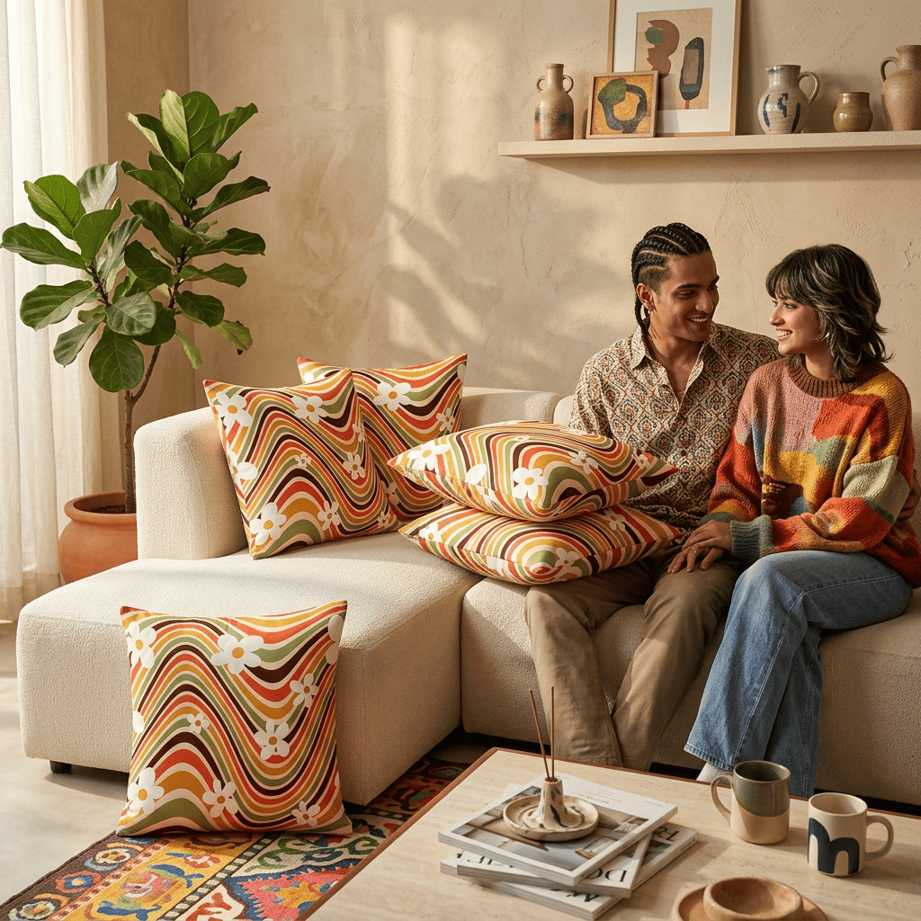 Blooming Wave Drift Cushion Cover