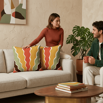 Sunset Ripple Flow Cushion Cover