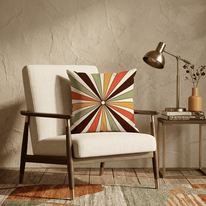 Sunray Pop Retro Sunburst Velvet Cushion Cover