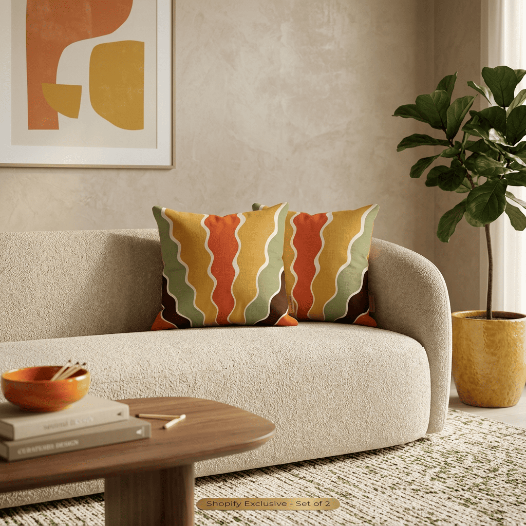 Sunset Ripple Flow Cushion Cover