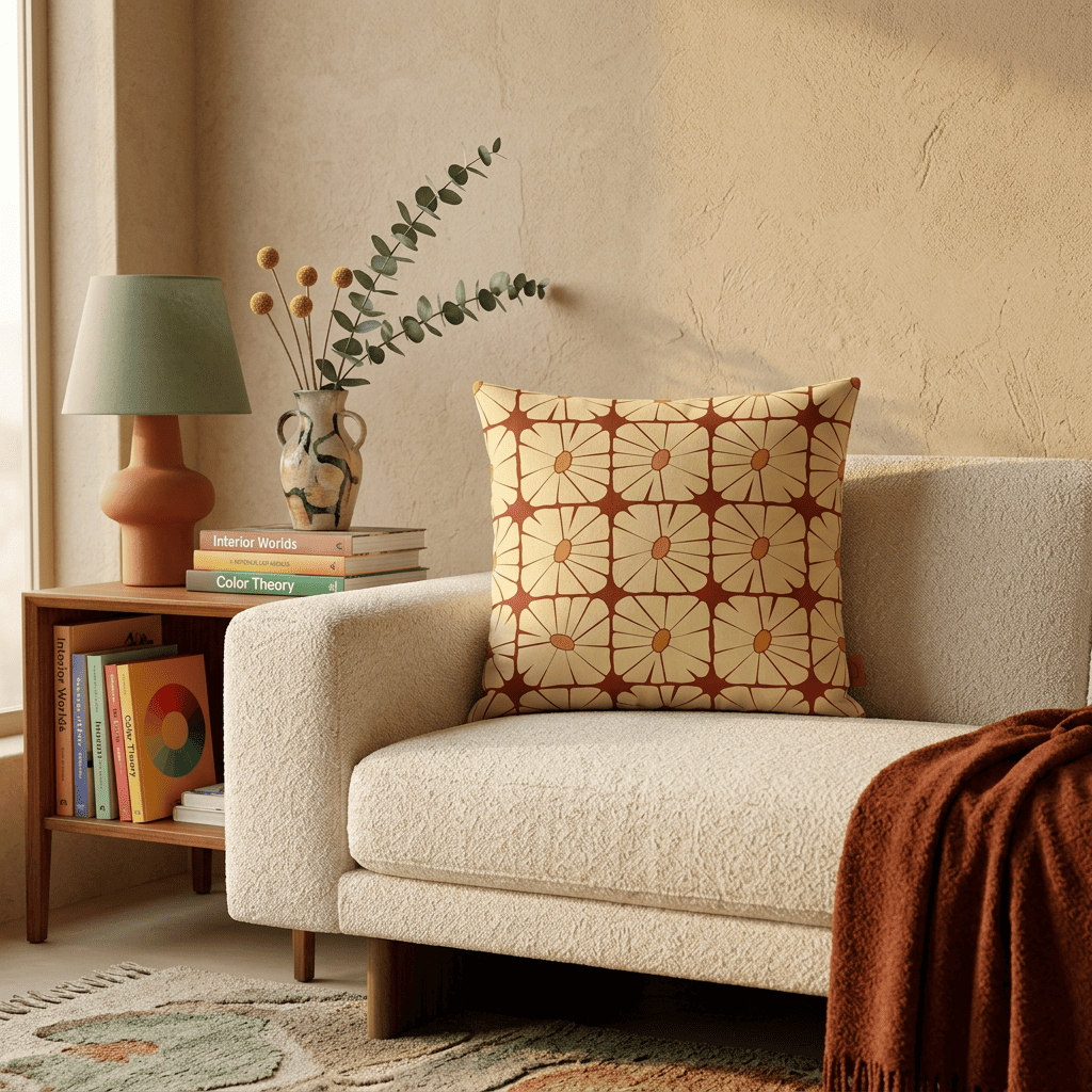 Sunbeam Grid Bloom Cushion Cover