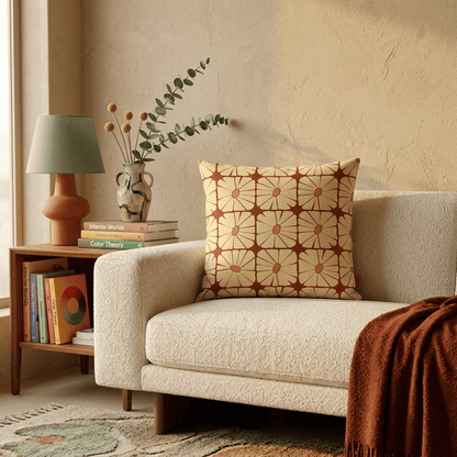 Sunbeam Grid Bloom Cushion Cover