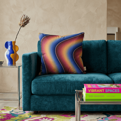 Sapphire Ember Flow Cushion Cover