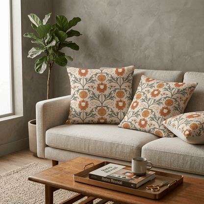 Sun Garden Folk Botanical Velvet Cushion Cover