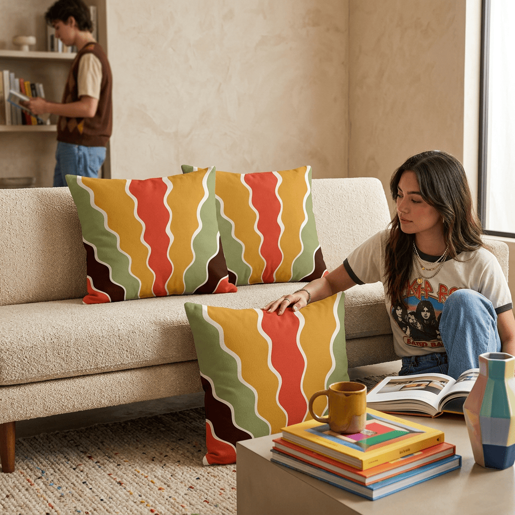 Sunset Ripple Flow Cushion Cover