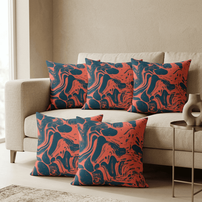 Molten Tide Abstract Velvet Cushion Cover