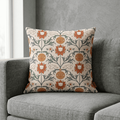 Sun Garden Folk Botanical Velvet Cushion Cover