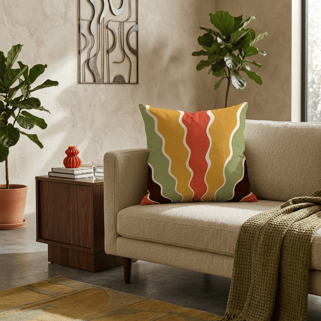 Sunset Ripple Flow Cushion Cover