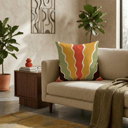 Sunset Ripple Flow Cushion Cover