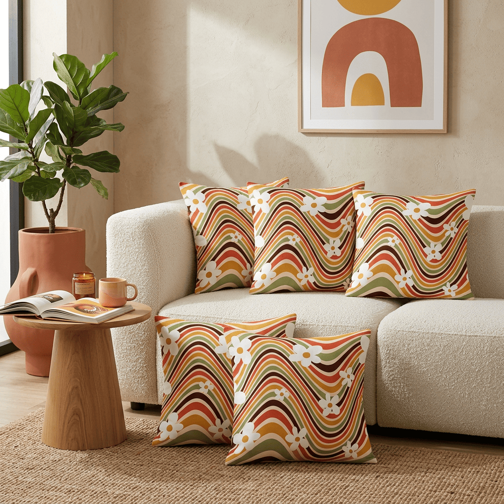 Blooming Wave Drift Cushion Cover