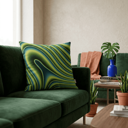 Neon Ripple Flow Cushion Cover