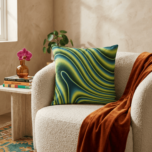Neon Ripple Flow Cushion Cover