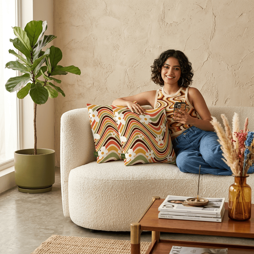 Blooming Wave Drift Cushion Cover