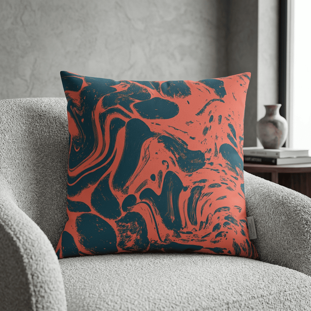 Molten Tide Abstract Velvet Cushion Cover