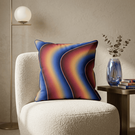 Sapphire Ember Flow Cushion Cover