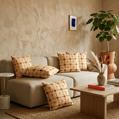 Sunbeam Grid Bloom Cushion Cover