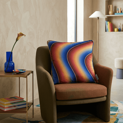 Sapphire Ember Flow Cushion Cover