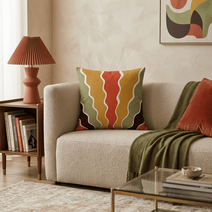 Sunset Ripple Flow Cushion Cover