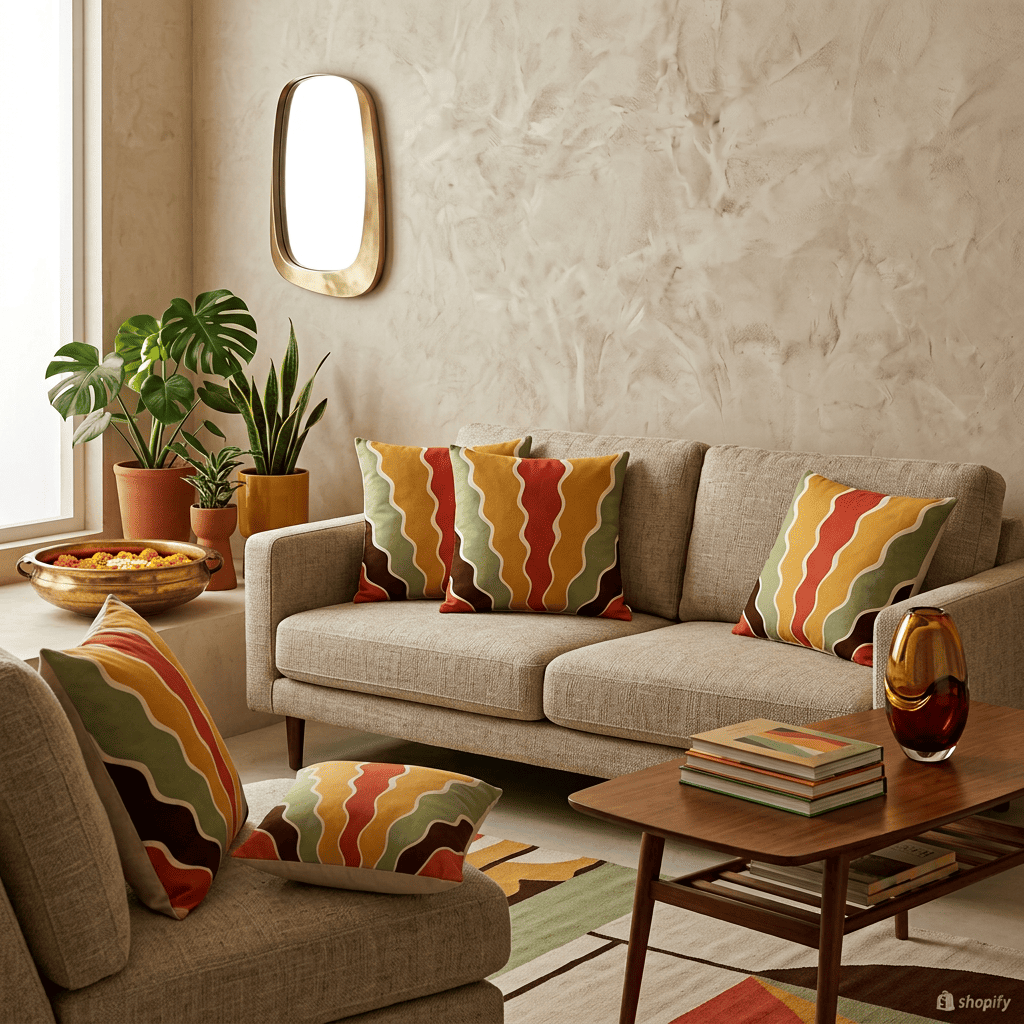 Sunset Ripple Flow Cushion Cover