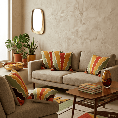 Sunset Ripple Flow Cushion Cover