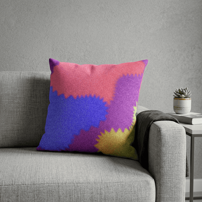 Neon Tide Abstract Velvet Cushion Cover