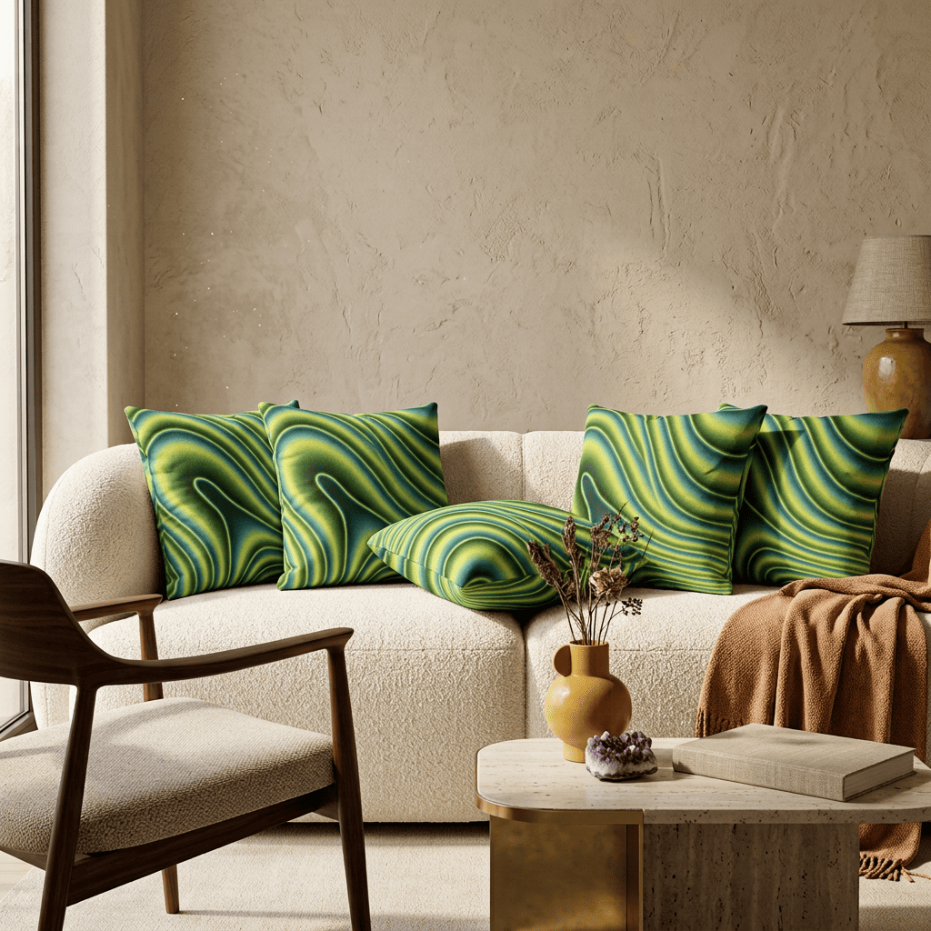 Neon Ripple Flow Cushion Cover