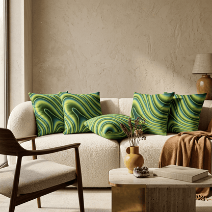 Neon Ripple Flow Cushion Cover