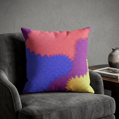 Neon Tide Abstract Velvet Cushion Cover
