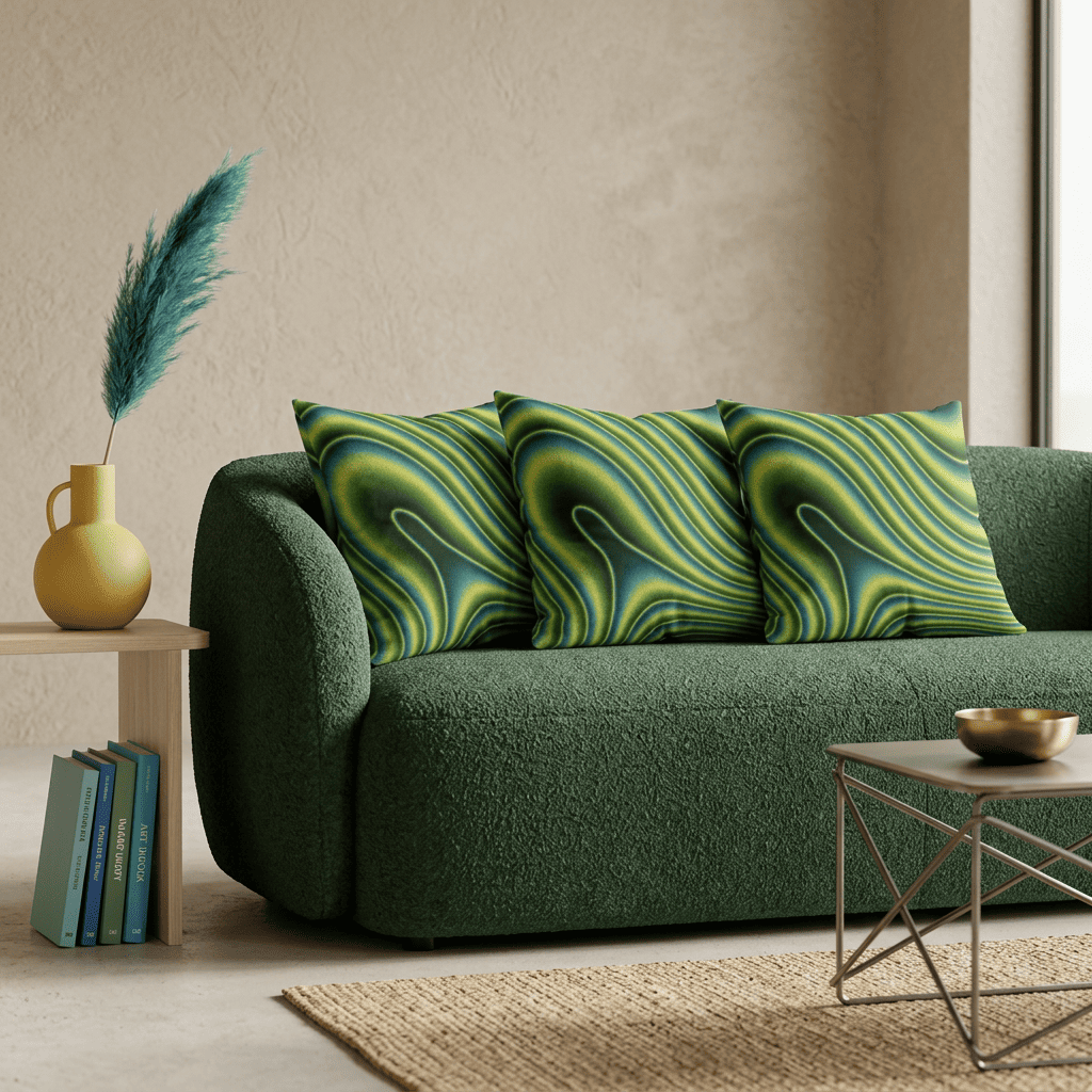 Neon Ripple Flow Cushion Cover