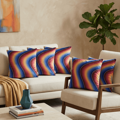 Sapphire Ember Flow Cushion Cover