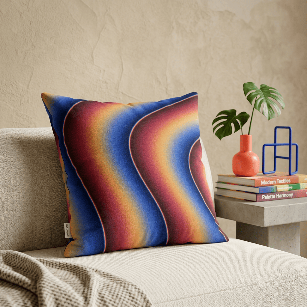 Sapphire Ember Flow Cushion Cover