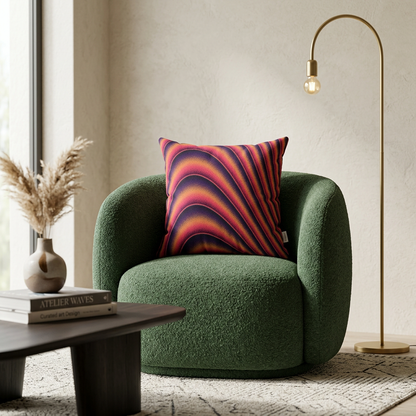 Crimson Dune Flow Cushion Cover
