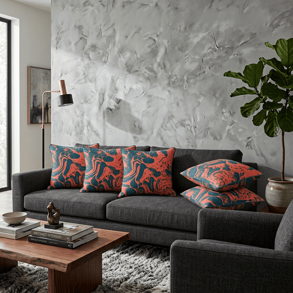 Molten Tide Abstract Velvet Cushion Cover