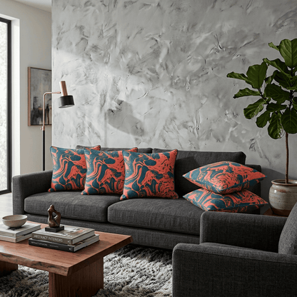 Molten Tide Abstract Velvet Cushion Cover