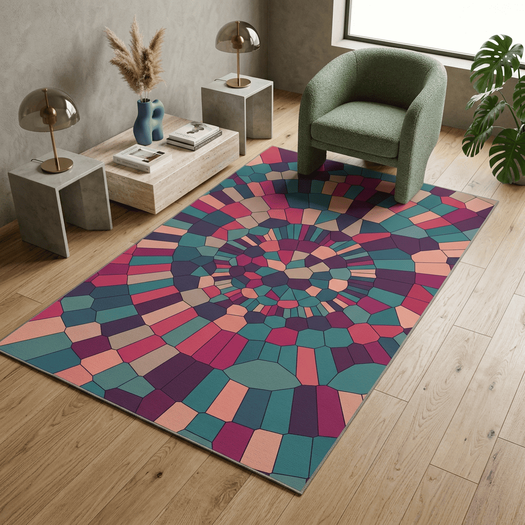 Vortex Mosaic Spiral Rug