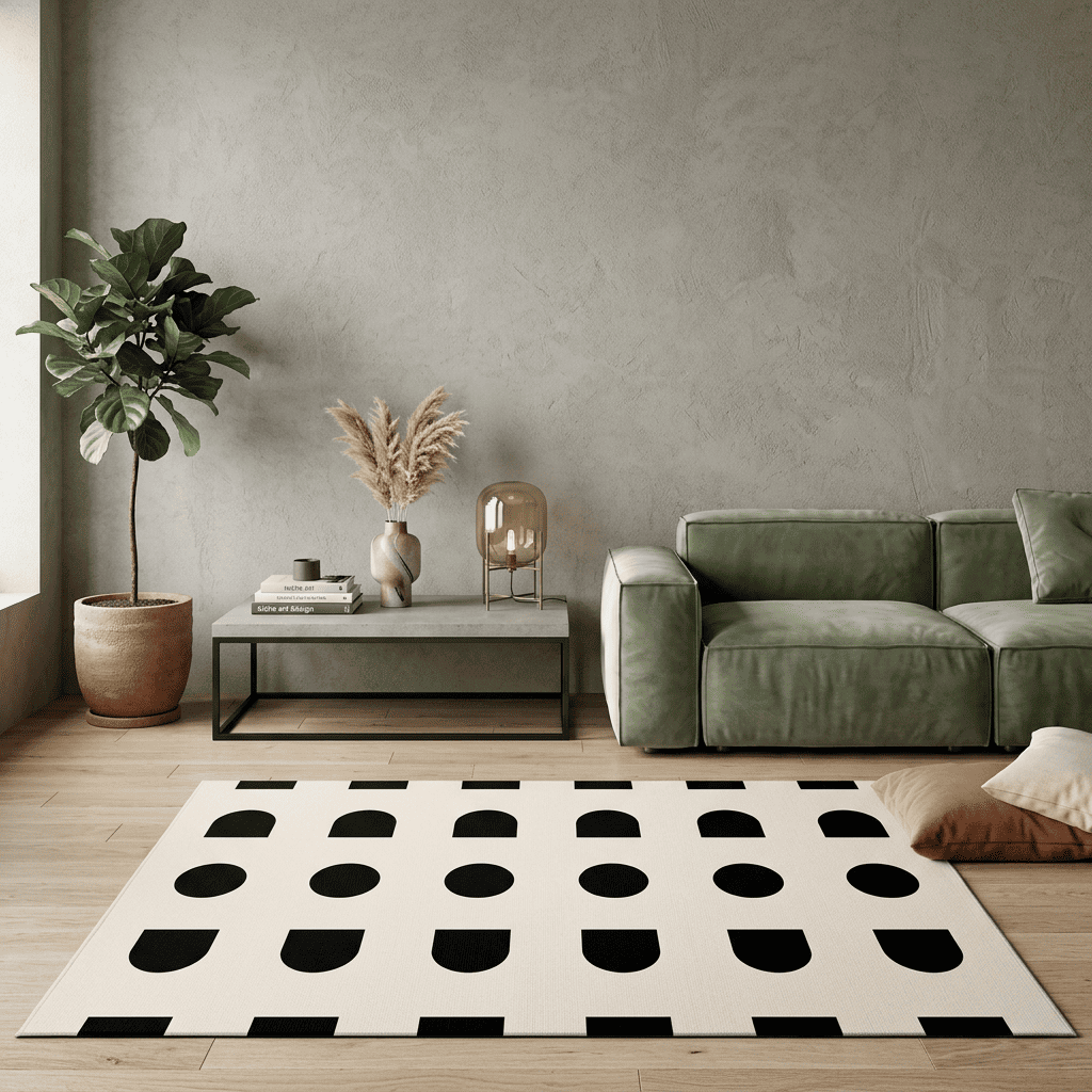 Geometric Arch Dot Rug