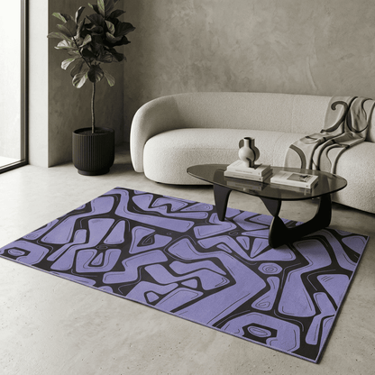 Lavender Flux Abstract Geometric Rug
