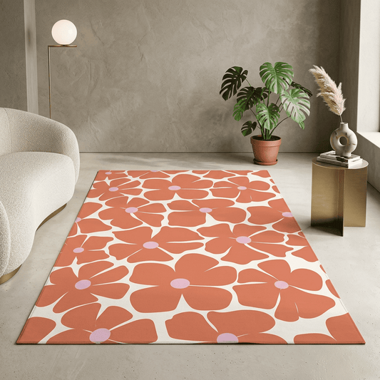 Coral Bloom Garden Rug