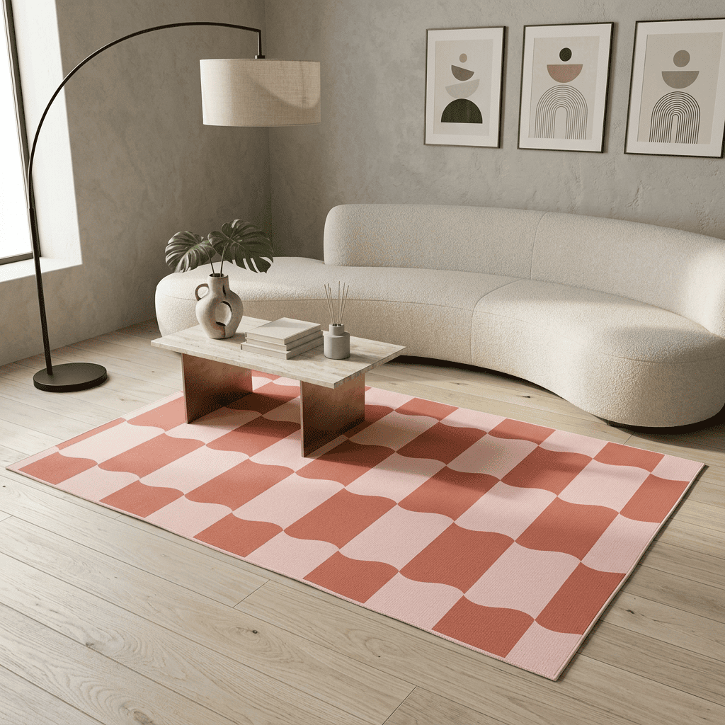 Blush Wave Stripe Rug