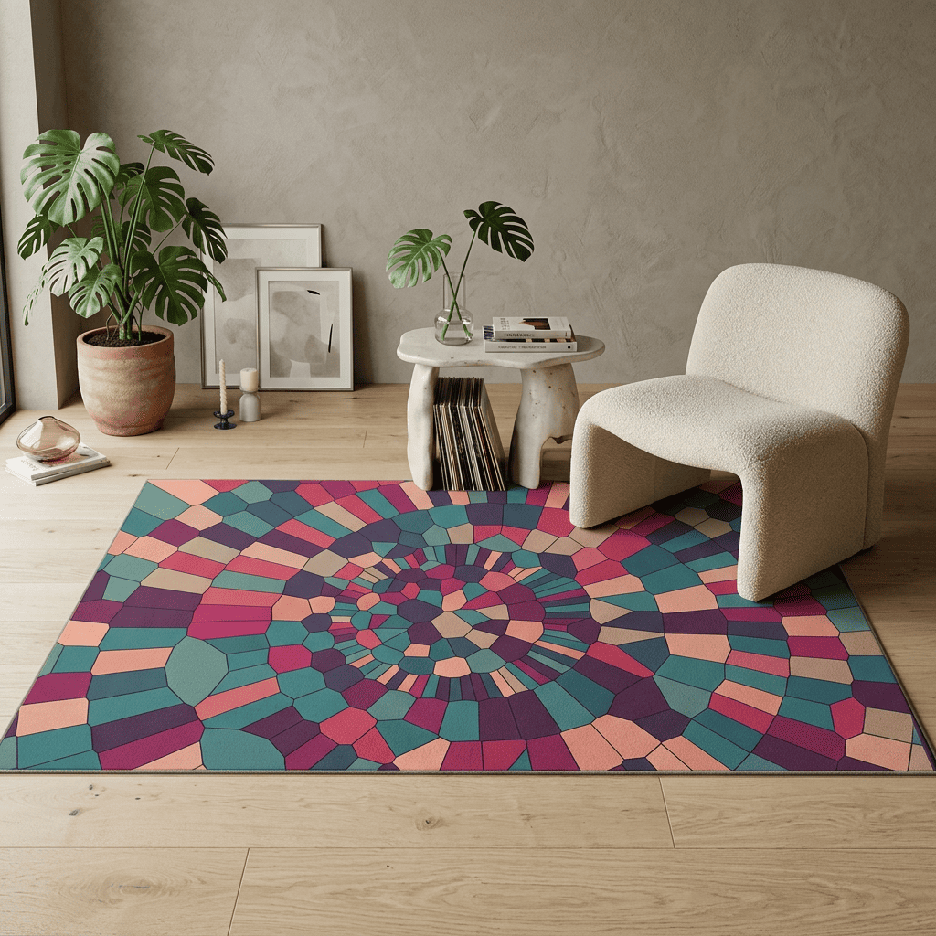 Vortex Mosaic Spiral Rug