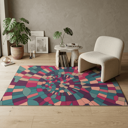 Vortex Mosaic Spiral Rug
