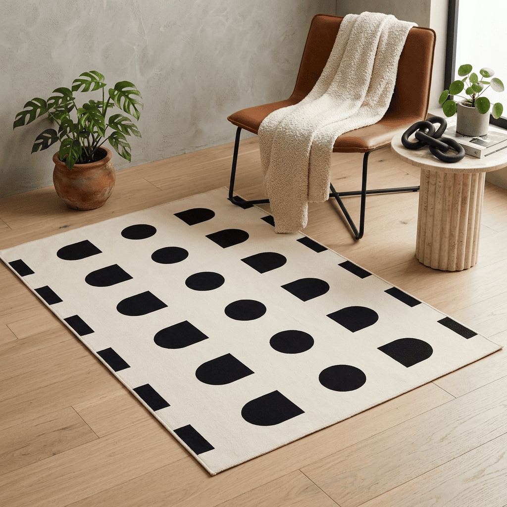Geometric Arch Dot Rug