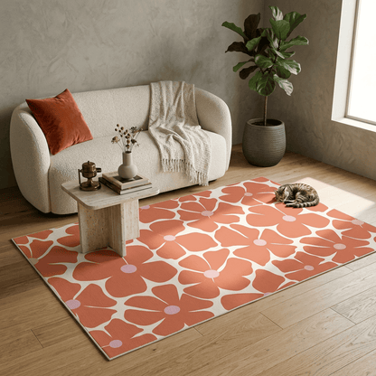 Coral Bloom Garden Rug