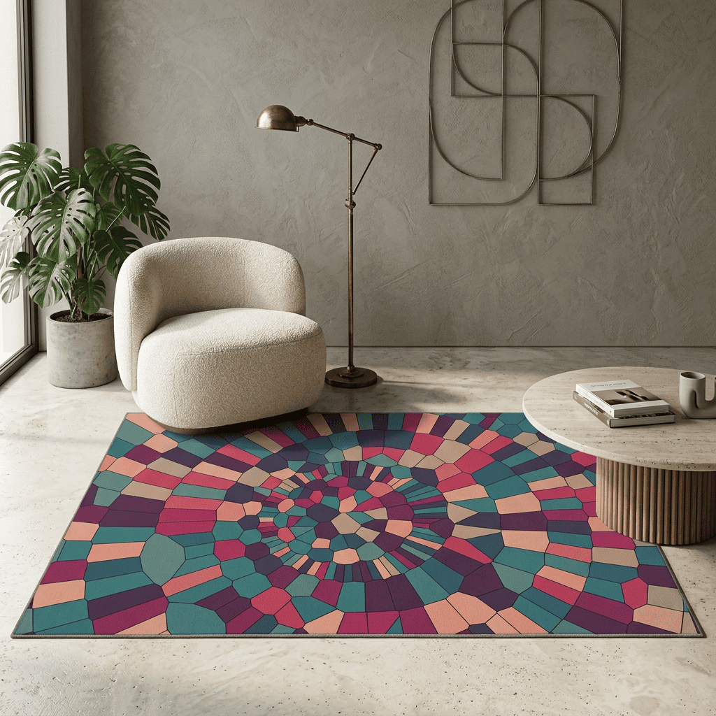 Vortex Mosaic Spiral Rug