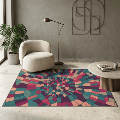 Vortex Mosaic Spiral Rug