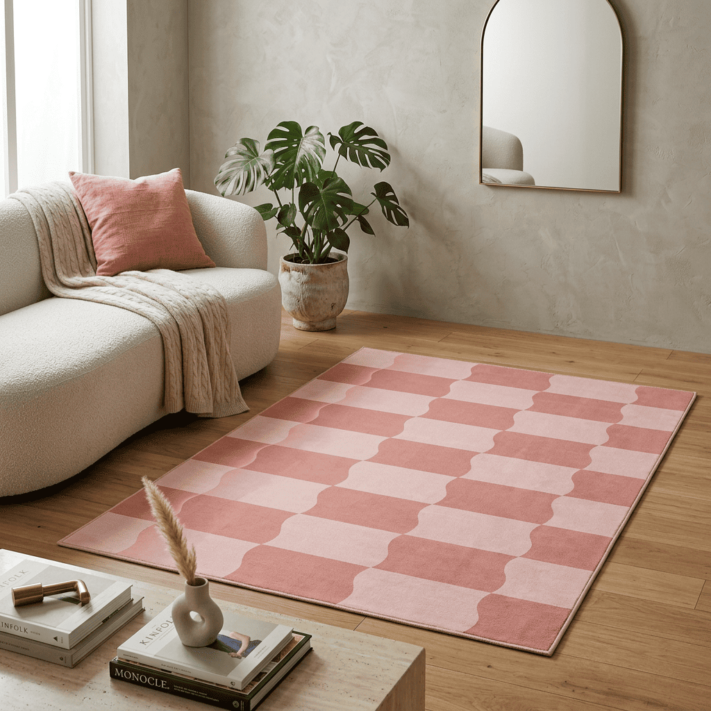 Blush Wave Stripe Rug