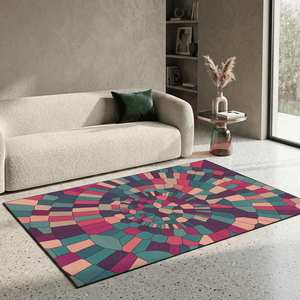 Vortex Mosaic Spiral Rug