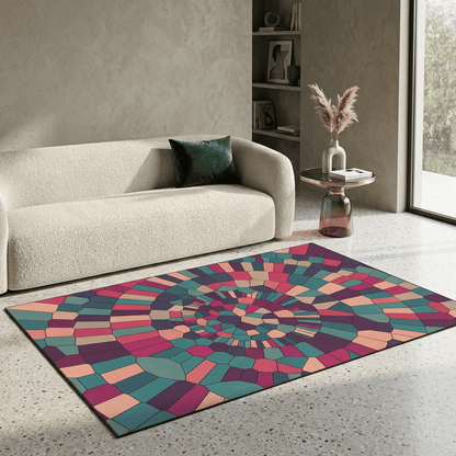 Vortex Mosaic Spiral Rug