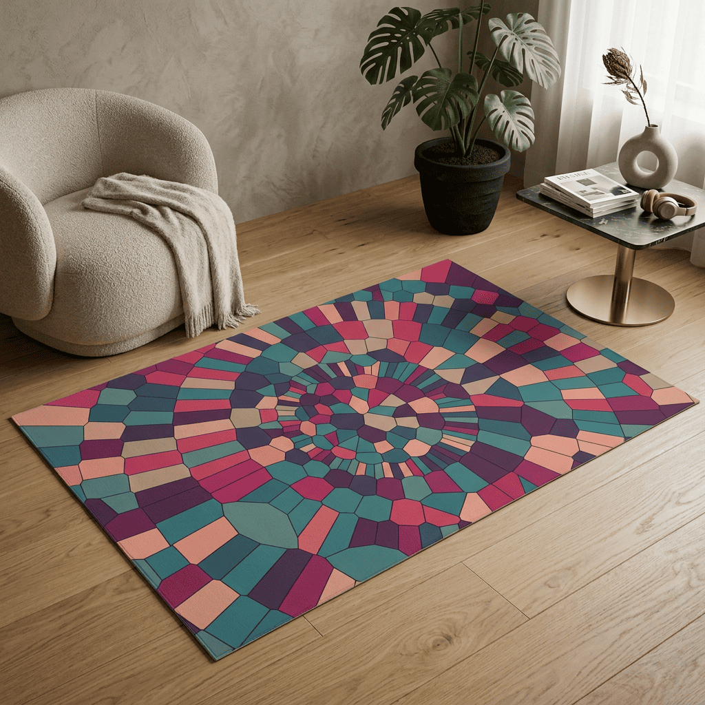 Vortex Mosaic Spiral Rug