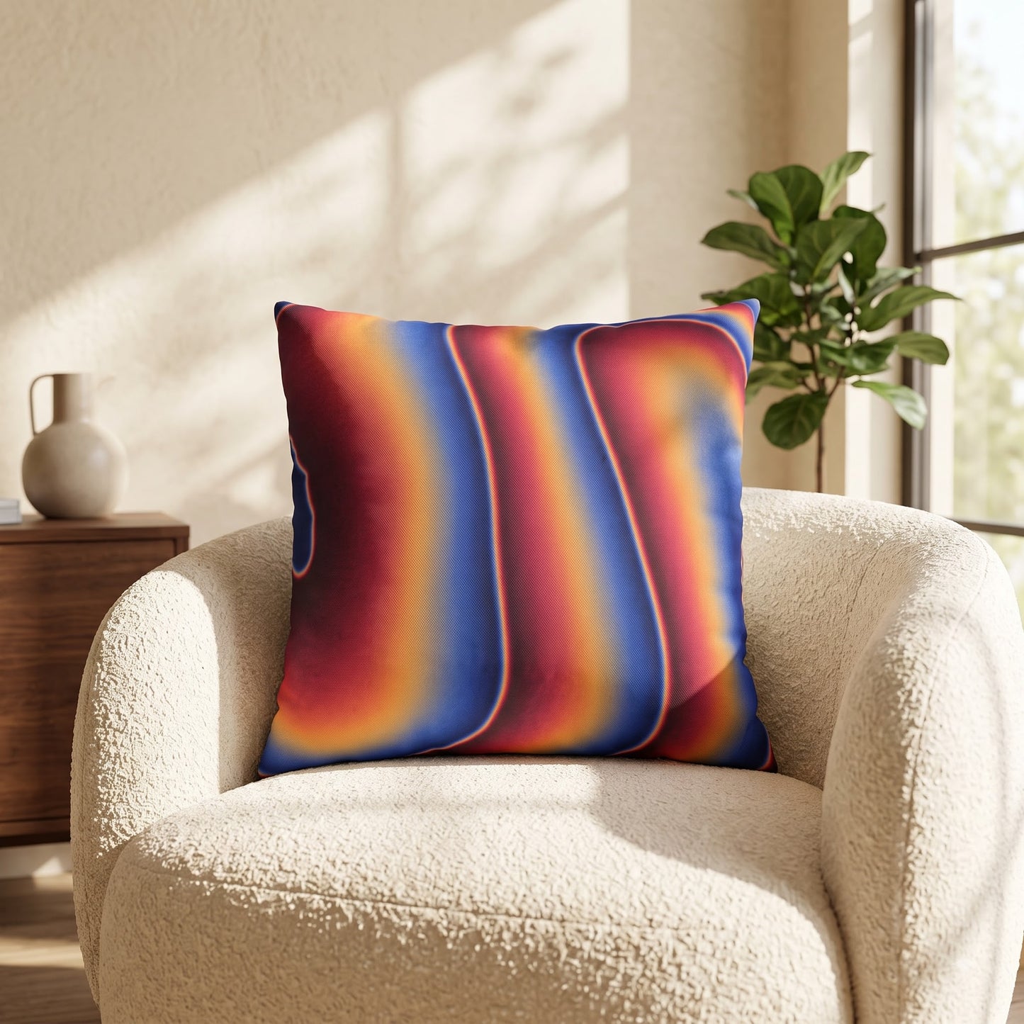 Sapphire Ember Flow Cushion Cover